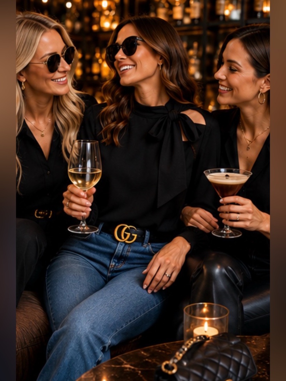 Banana Republic Noir Black Tie-Neck Cutout Blouse | Elegant Career Chic